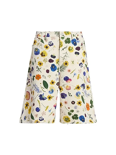 Physical Education Floral Baggy 5-Pocket Shorts