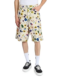 Physical Education Floral Baggy 5-Pocket Shorts