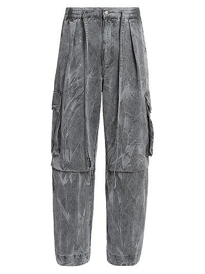 Physical Education Washed Pleated Cargo Pants