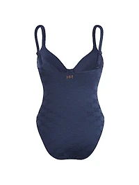 Turtle Monogram Jacquard One-Piece Swimsuit