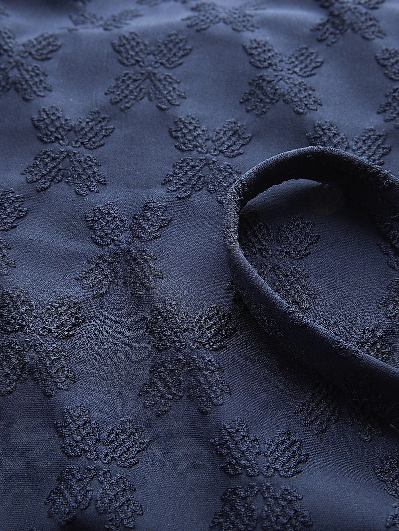 Turtle Monogram Jacquard One-Piece Swimsuit
