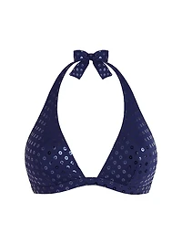 Relief Sequined Halter Bikini Top