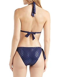 Relief Sequined Halter Bikini Top