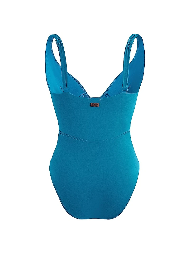 Stretch-Jersey Plunging V-Neck One-Piece Swimsuit