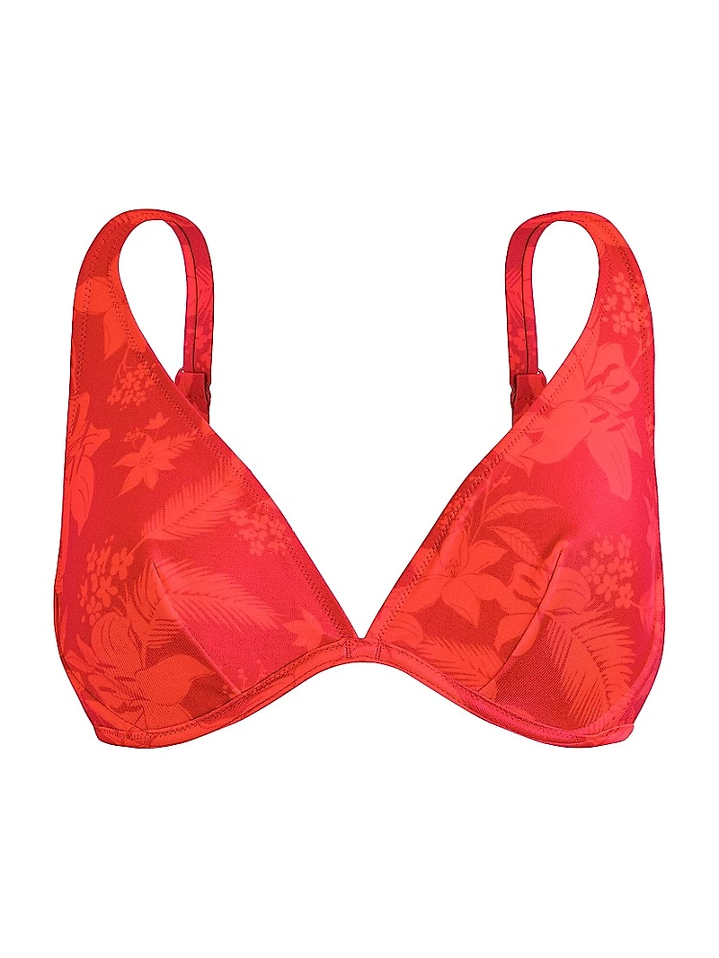 Flower Power Stretch-Jersey Bikini Top