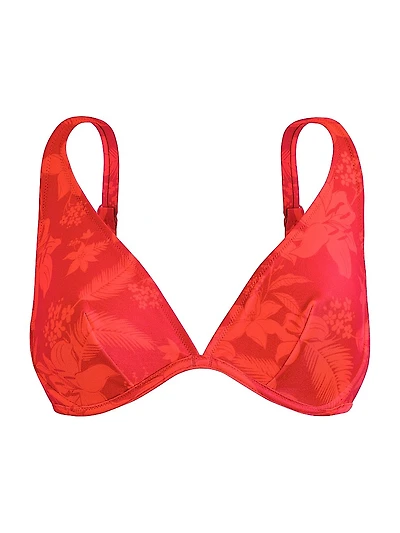 Flower Power Stretch-Jersey Bikini Top