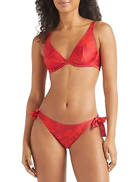 Flower Power Stretch-Jersey Bikini Top