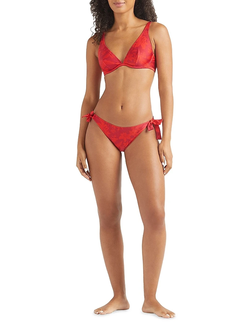 Flower Power Stretch-Jersey Bikini Top