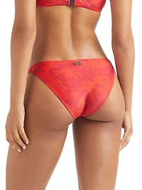 Flower Power Stretch-Jersey Side-Tie Bikini Bottom