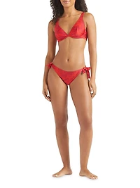 Flower Power Stretch-Jersey Side-Tie Bikini Bottom