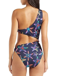 Disco Stars Printed One-Piece Swimsuit