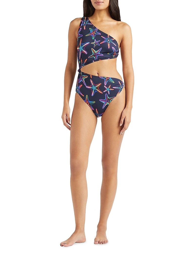 Disco Stars Printed One-Piece Swimsuit
