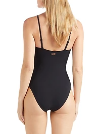 Stretch Jersey Sweetheart Keyhole One-Piece Swimsuit