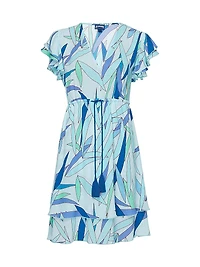 Abstract Tiered Ruffle Minidress