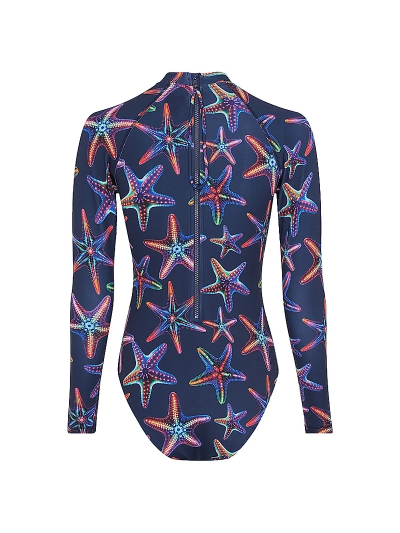 Disco Stars Mock Turtleneck One-Piece Rashguard