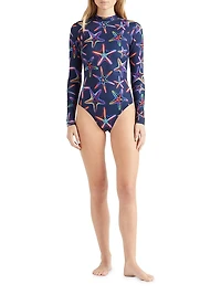 Disco Stars Mock Turtleneck One-Piece Rashguard