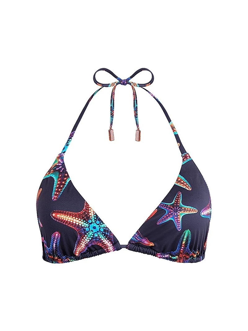 Disco Stars Printed Bikini Top