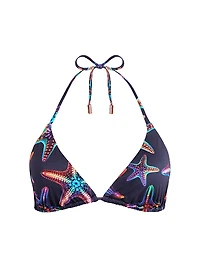Disco Stars Printed Bikini Top