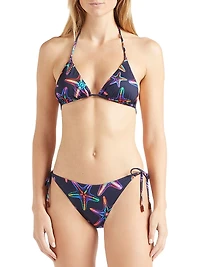 Disco Stars Printed Bikini Top