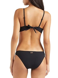 Stretch Jersey Sheer-Trim Full Coverage Bikini Top