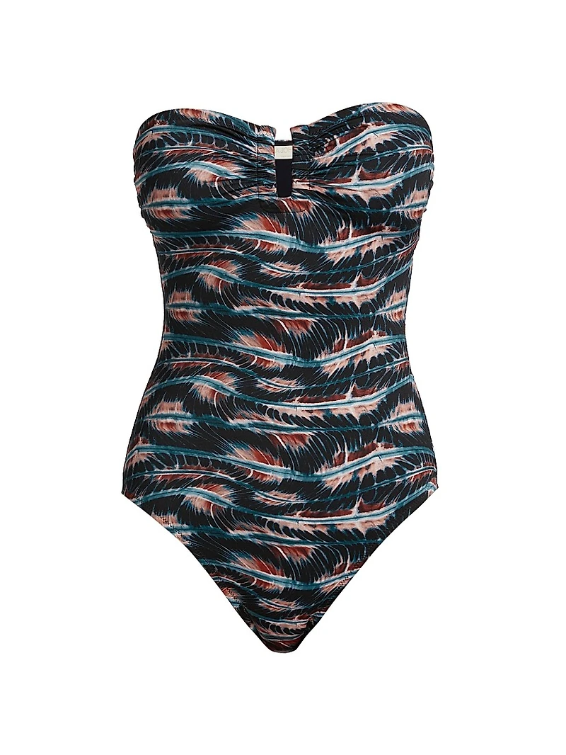 Montery Tie-Dye Strapless One-Piece Swimsuit