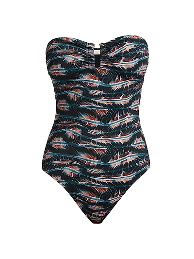 Montery Tie-Dye Strapless One-Piece Swimsuit