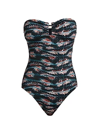 Montery Tie-Dye Strapless One-Piece Swimsuit