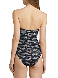 Montery Tie-Dye Strapless One-Piece Swimsuit