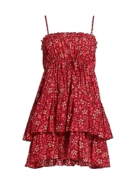 Kalila Abstract Drawstring Empire Waist Cover-Up