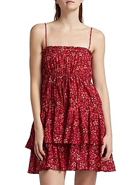 Kalila Abstract Drawstring Empire Waist Cover-Up