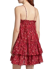 Kalila Abstract Drawstring Empire Waist Cover-Up