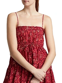 Kalila Abstract Drawstring Empire Waist Cover-Up