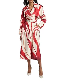 Risto Swirl Print Trench Coat