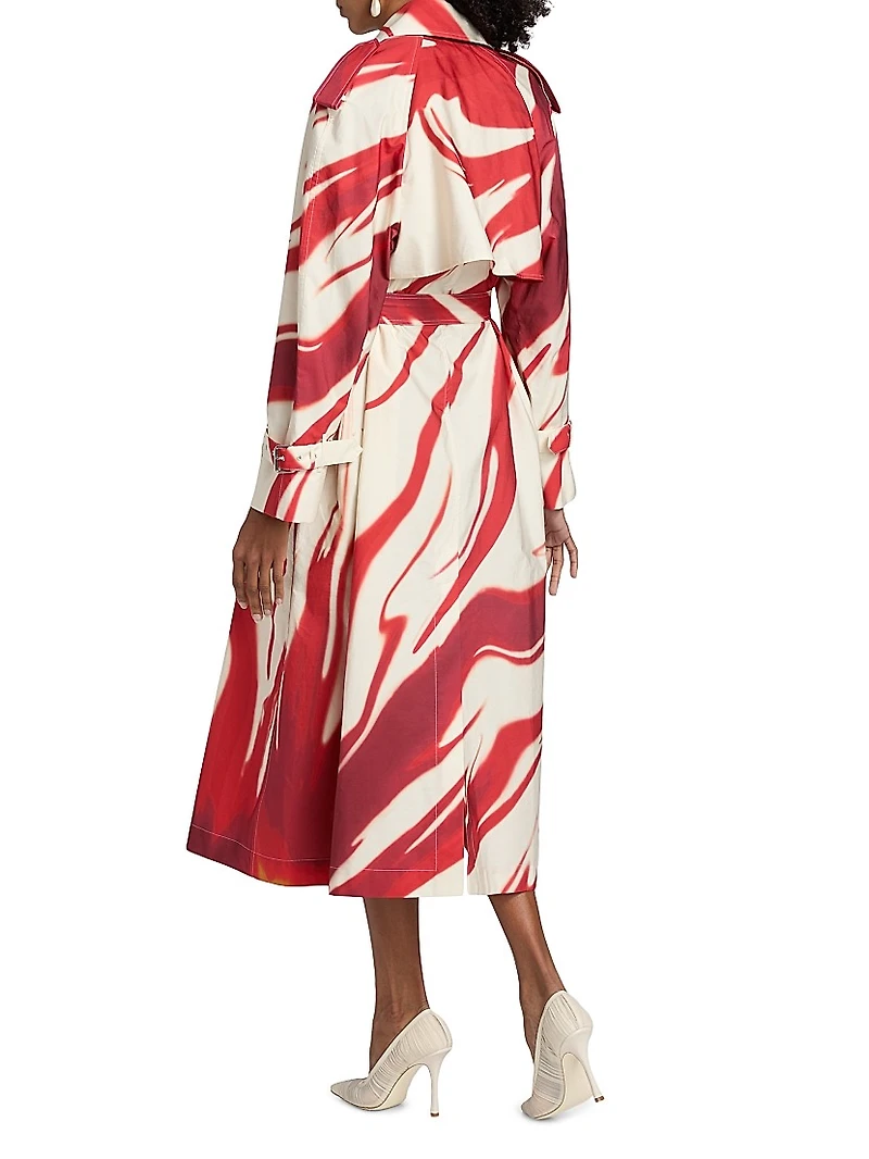 Risto Swirl Print Trench Coat