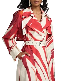 Risto Swirl Print Trench Coat