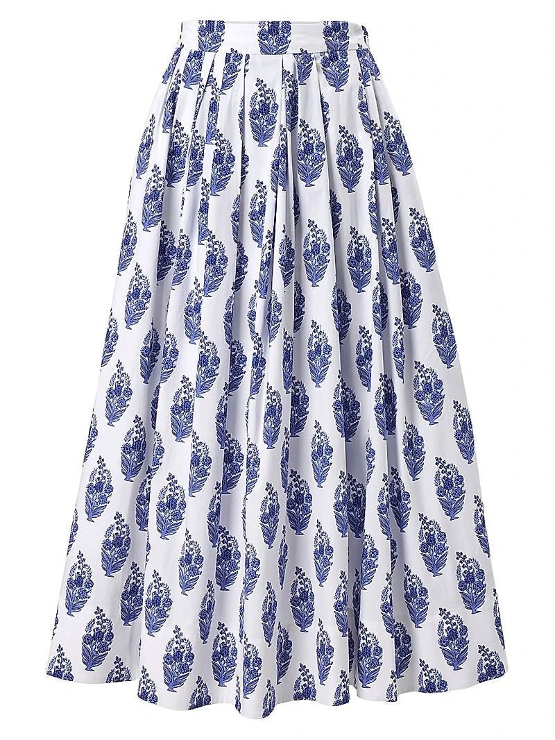 Cabana Paisley Cotton Midi-Skirt