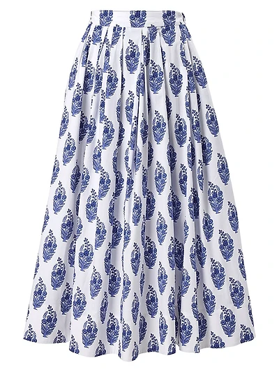 Cabana Paisley Cotton Midi-Skirt