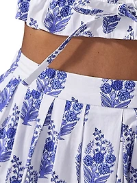 Cabana Paisley Cotton Midi-Skirt