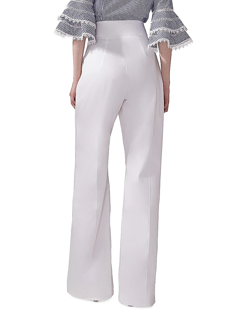 Cabana Stretch Cotton Wide-Leg Pants