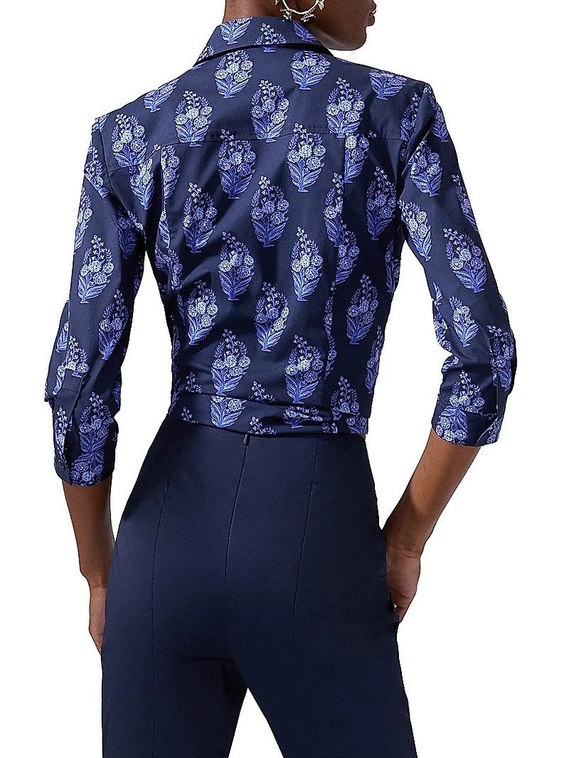 Cabana Icon Stretch Cotton Tie-Waist Blouse