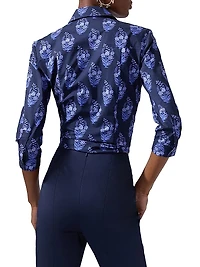 Cabana Icon Stretch Cotton Tie-Waist Blouse