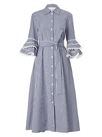 Cabana Tiered Ruffled Tie-Waist Shirtdress