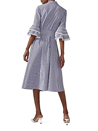 Cabana Tiered Ruffled Tie-Waist Shirtdress
