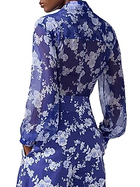 Cabana Floral Silk Button-Front Blouse