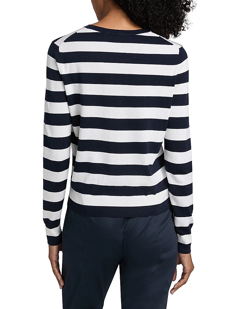 Embroidered Striped Sweater