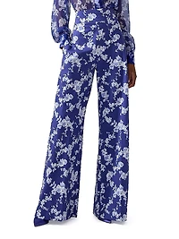 Cabana Floral Cotton-Blend Wide-Leg Pants