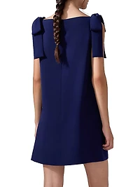 Cabana Floral Embroidered Bow Shift Dress