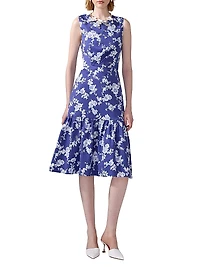 Cabana Floral Cotton-Blend Knee-Length Dress