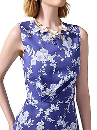 Cabana Floral Cotton-Blend Knee-Length Dress