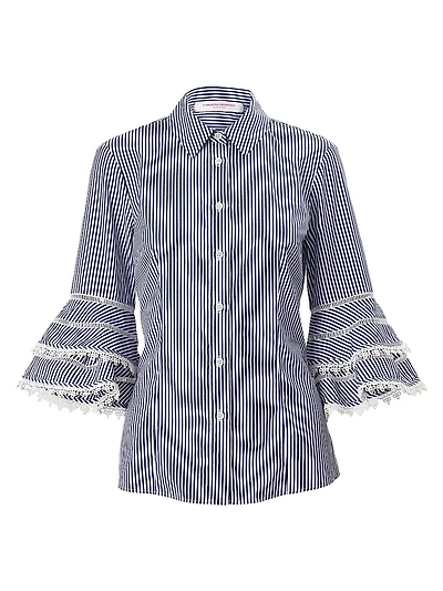 Cabana Tiered Ruffle Button-Front Shirt